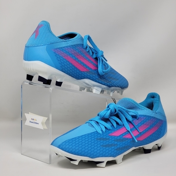 Adidas X Speedflow.3 FG GW7483 Aqua Blue Football Soccer Cleats Mens Size 5 New - Picture 5 of 11
